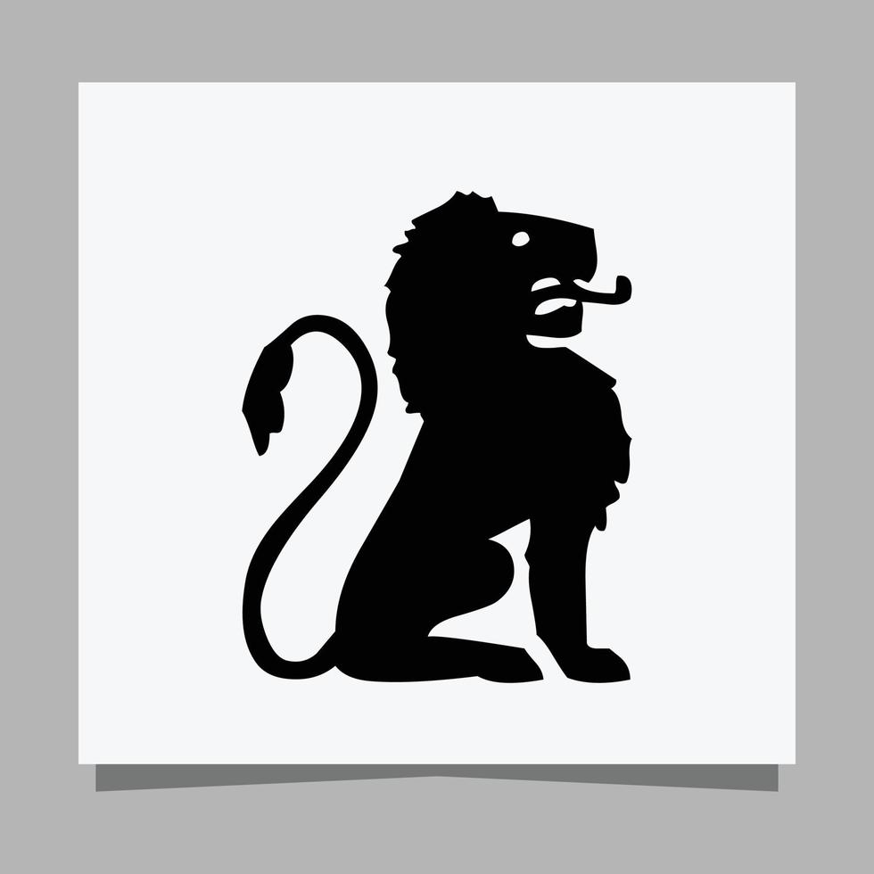 black lion logo on white paper with shadow perfect for business logos and business cards vector