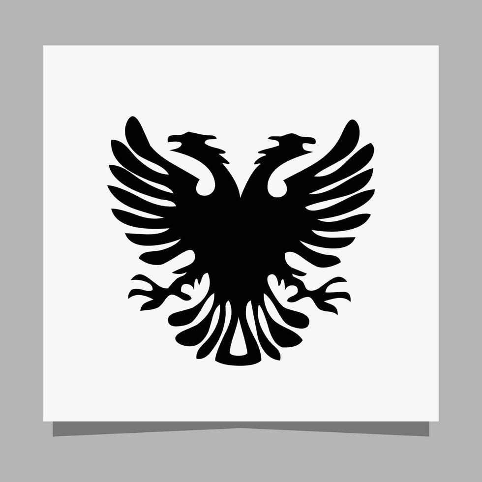 Vector illustration of a black eagle on white paper which is perfect for logos, business cards, emblems and icons.