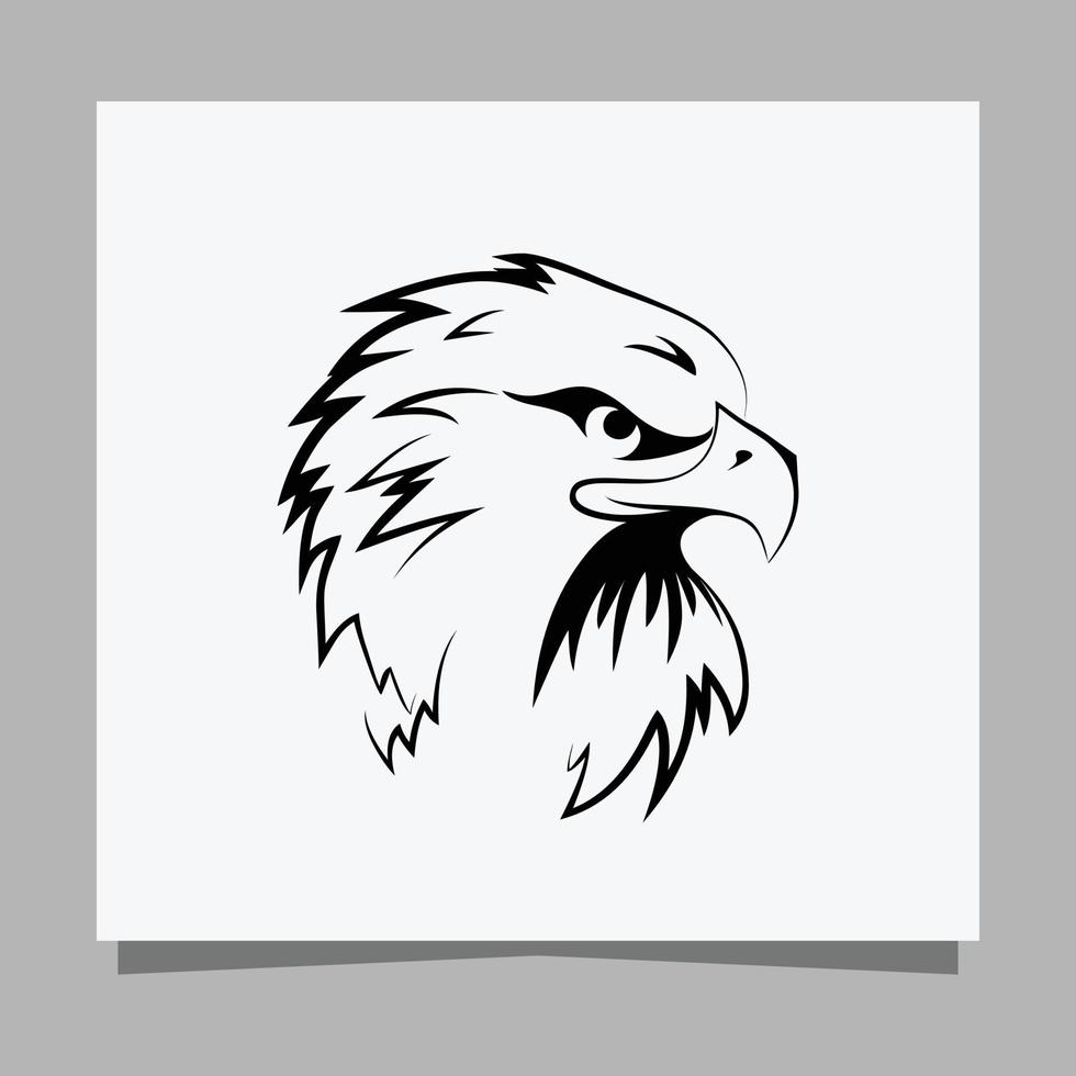 Vector illustration of a black eagle on white paper which is perfect for logos, business cards, emblems and icons.