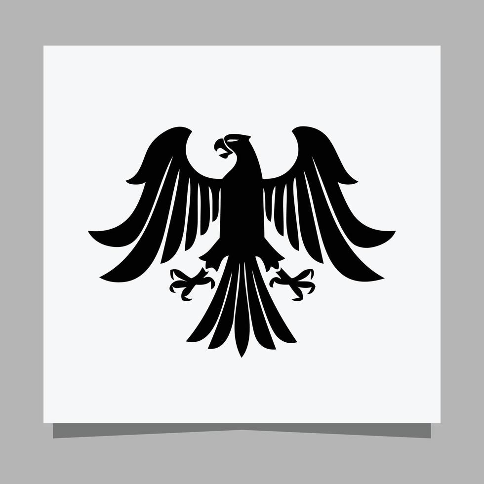 ilustración vectorial de un águila negra sobre papel blanco que es perfecta para logotipos, tarjetas de visita, emblemas e iconos. vector