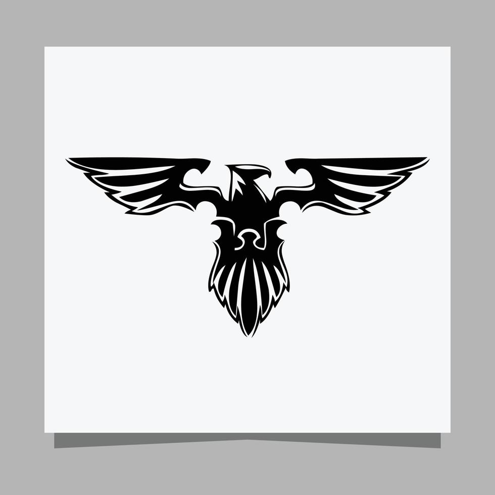 vector black eagle on white paper is perfect for logos, illustrations, banners, flyers, wallpapers