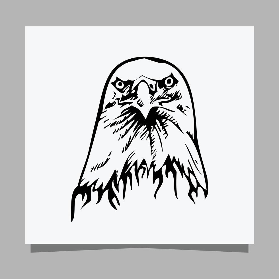 Vector illustration of a black eagle on white paper which is perfect for logos, business cards, emblems and icons.