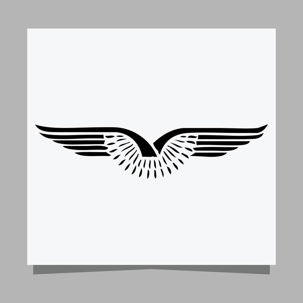 el águila negra vectorial sobre papel blanco es perfecta para logotipos, ilustraciones, pancartas, volantes, fondos de pantalla vector