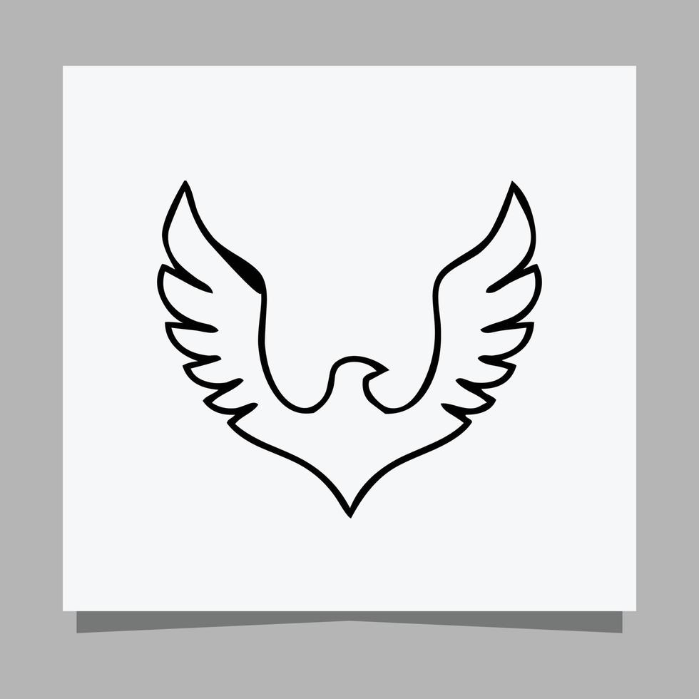 ilustración vectorial de un águila negra sobre papel blanco que es perfecta para logotipos, tarjetas de visita, emblemas e iconos. vector