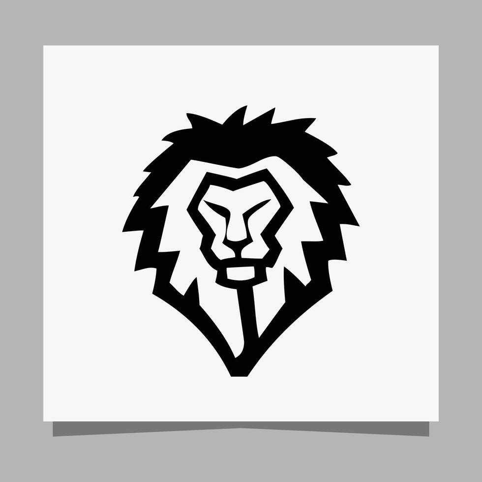 logo de león negro en papel blanco con sombra perfecto para logos de negocios y tarjetas de negocios vector
