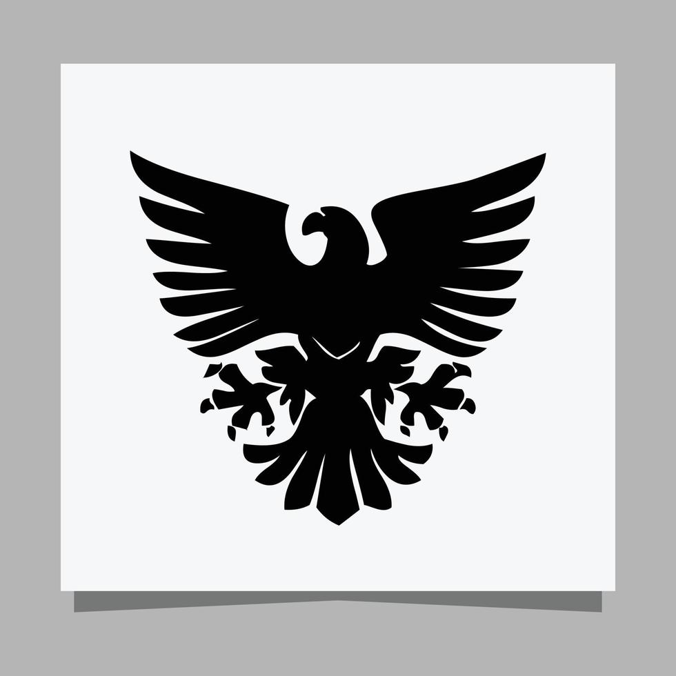 Vector illustration of a black eagle on white paper which is perfect for logos, business cards, emblems and icons.