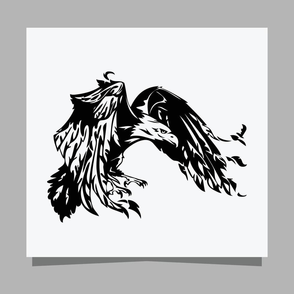 vector black eagle on white paper is perfect for logos, illustrations, banners, flyers, wallpapers