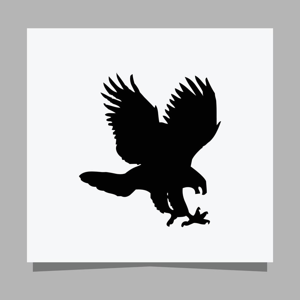 el águila negra vectorial sobre papel blanco es perfecta para logotipos, ilustraciones, pancartas, volantes, fondos de pantalla vector