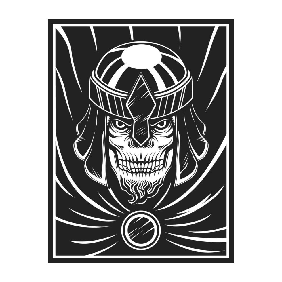 skull soldier in the form of a square vector