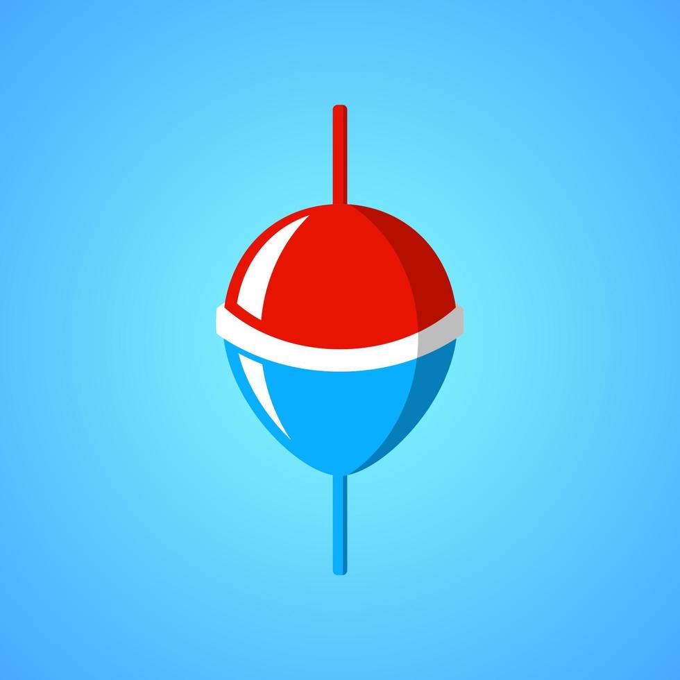 Bobber for fishing rod on blue background. vector