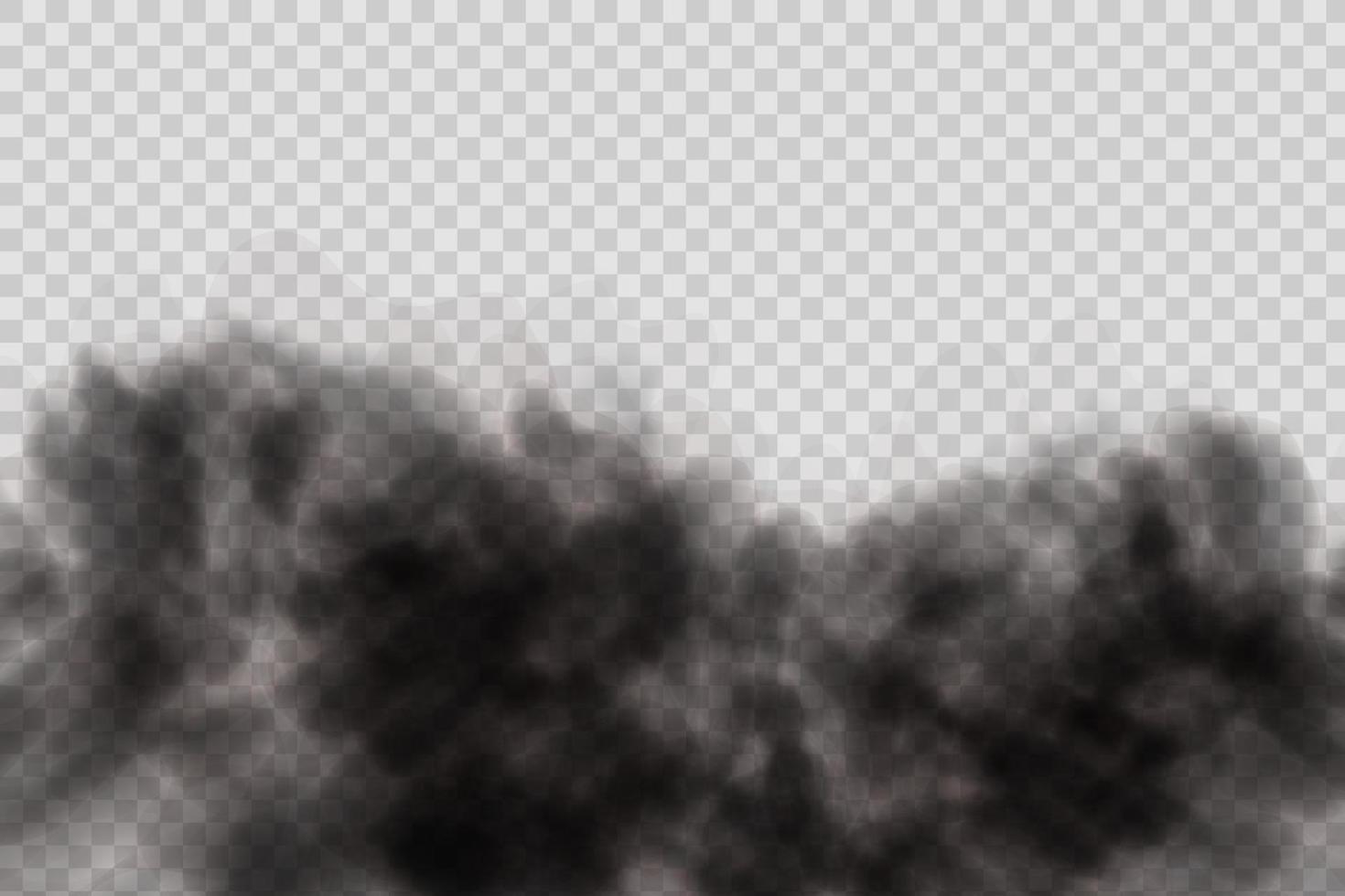 polvo negro, nubes y niebla. vector