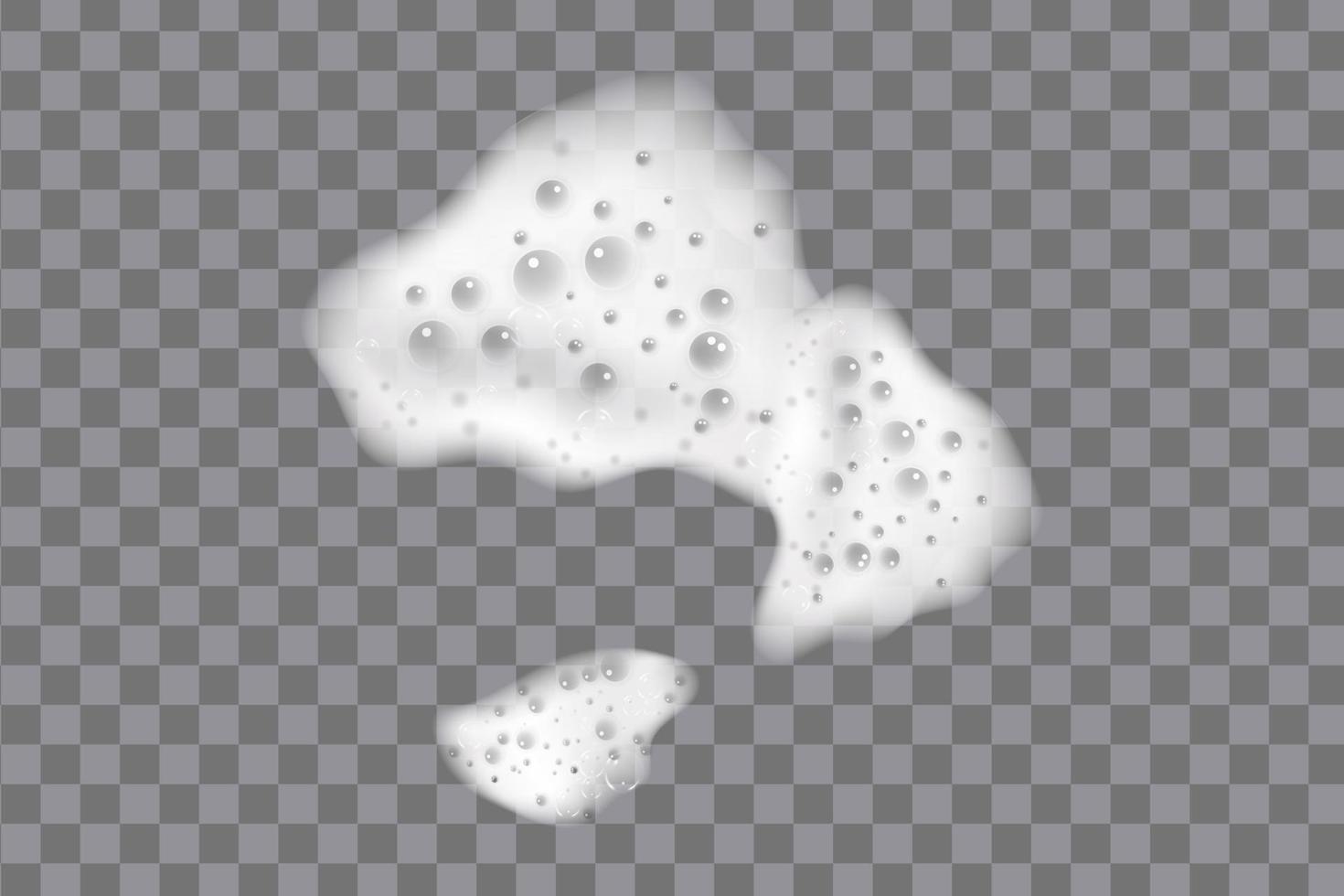 Realistic white cold beer foam with bubbles, flowing down a glass goblet. vector