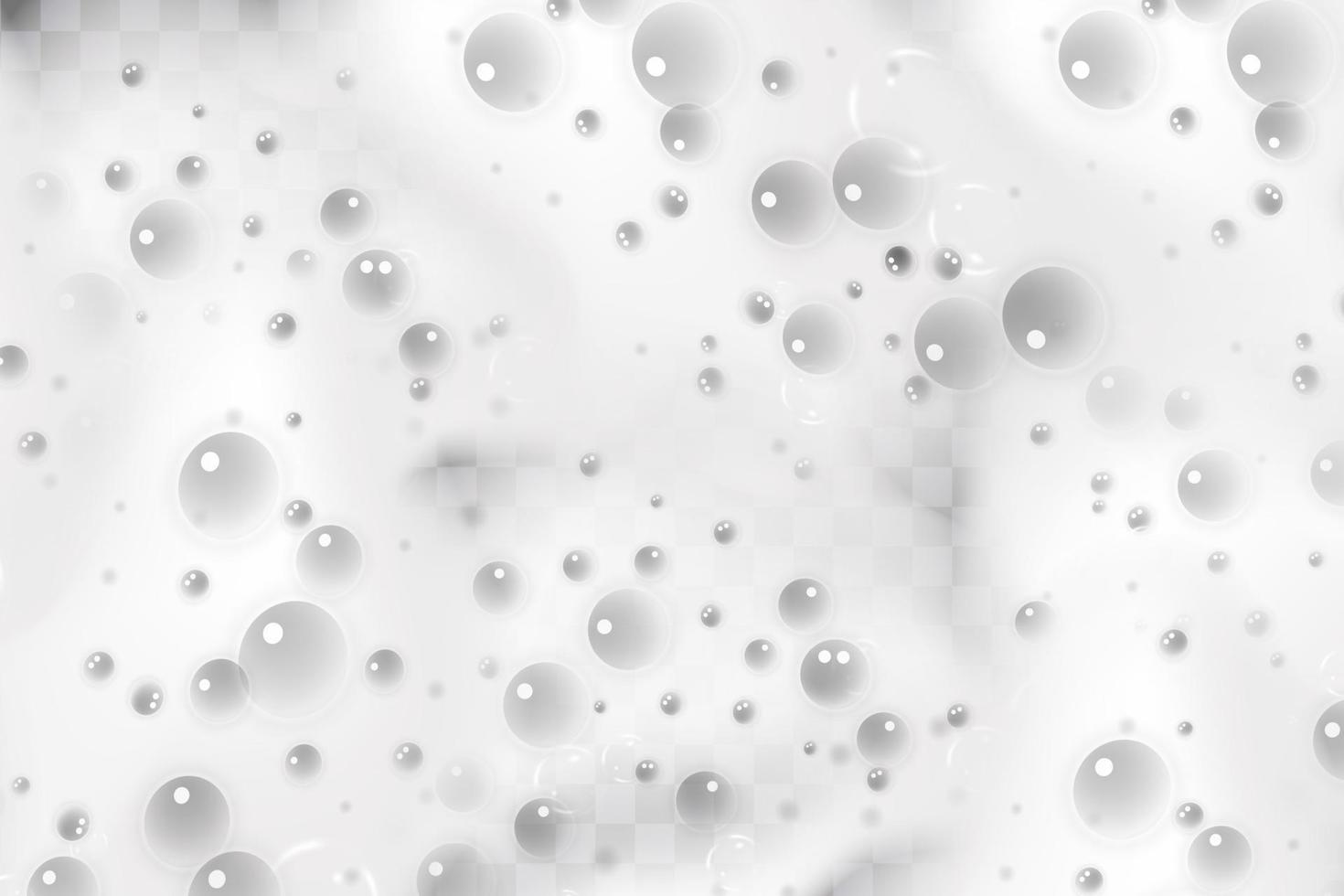 Realistic white cold beer foam with bubbles, flowing down a glass goblet. vector