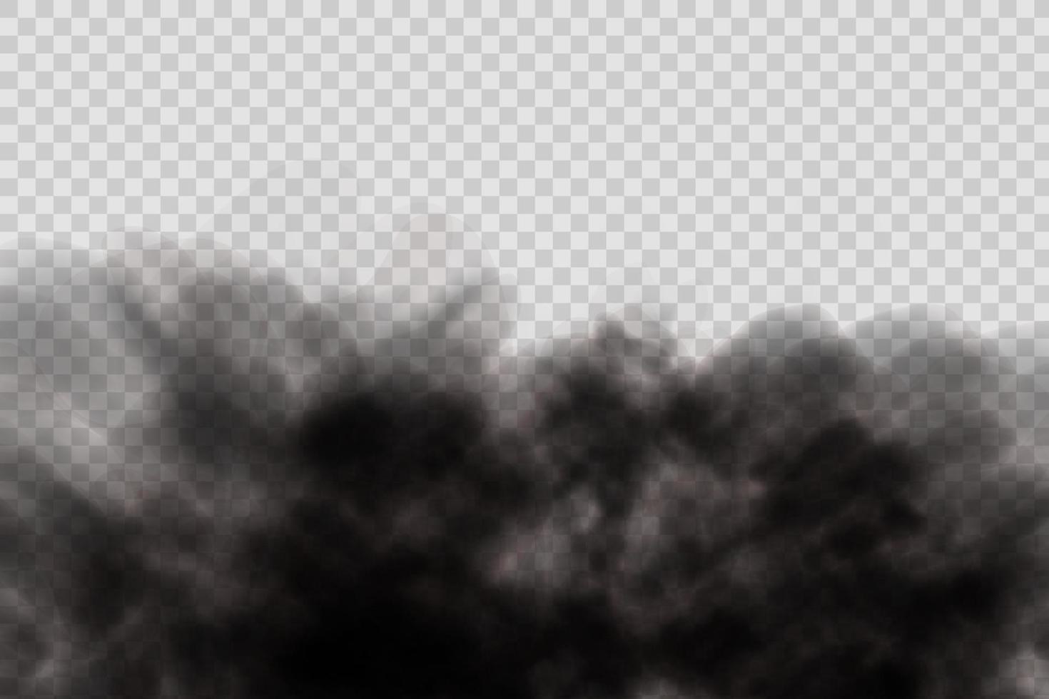 polvo negro, nubes y niebla. vector