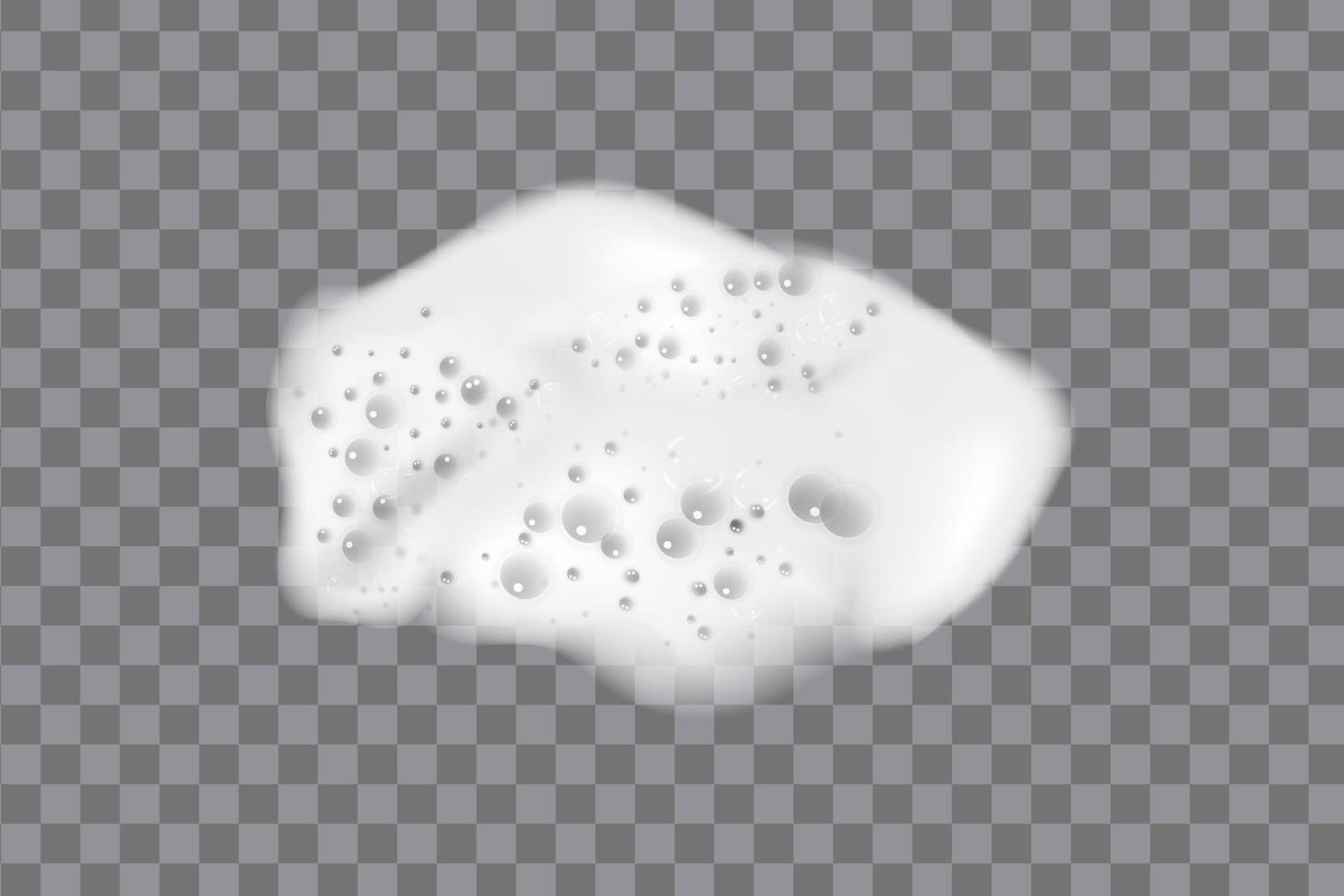 Realistic white cold beer foam with bubbles, flowing down a glass goblet. vector