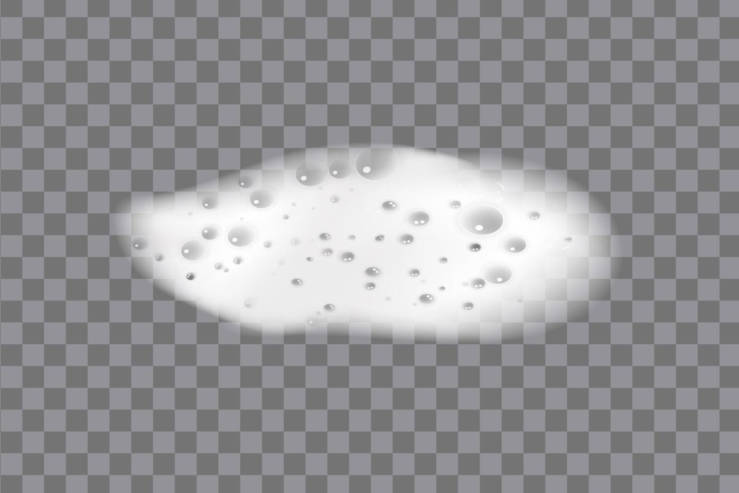 Realistic white cold beer foam with bubbles, flowing down a glass goblet. vector