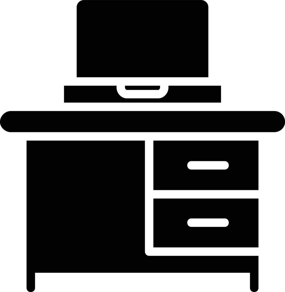 Desk Glyph Icon vector