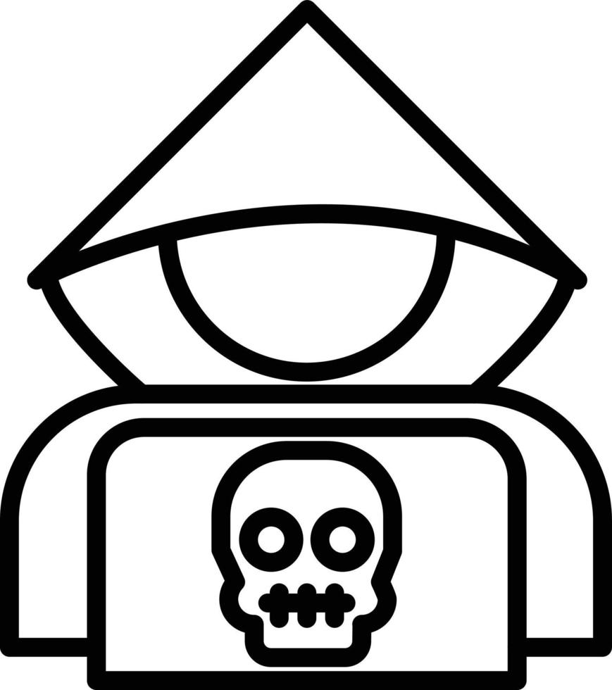 icono de línea de piratas informáticos vector