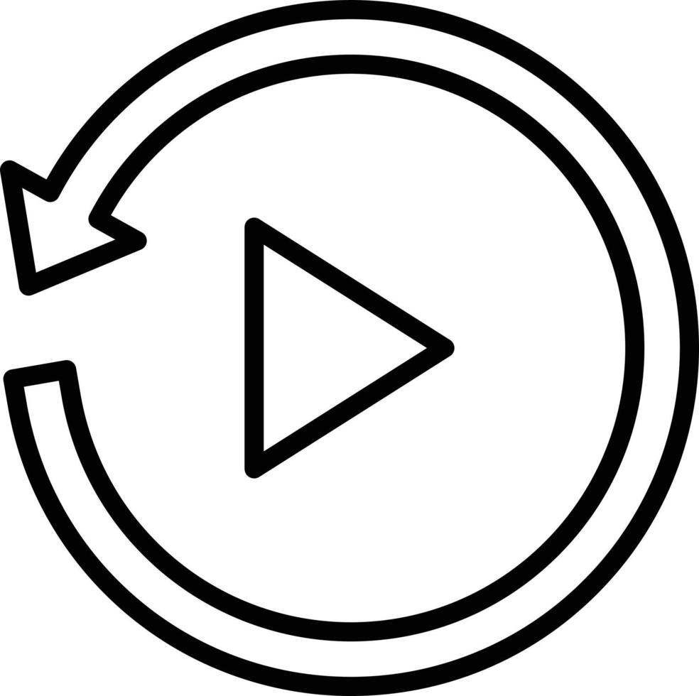 Replay Line Icon vector