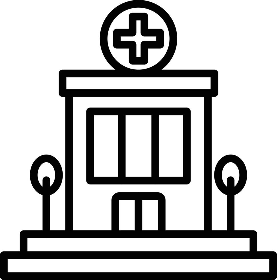 icono de línea de hospital vector