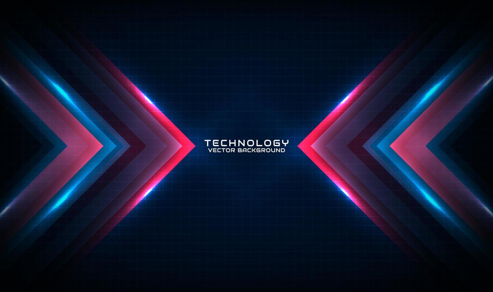 Capa de superposición de fondo abstracto tecno rojo azul 3d en el espacio oscuro con decoración de estilo tecnológico de desenfoque de movimiento. concepto de velocidad del elemento de diseño gráfico para pancarta, volante, tarjeta, portada de folleto o página de inicio vector