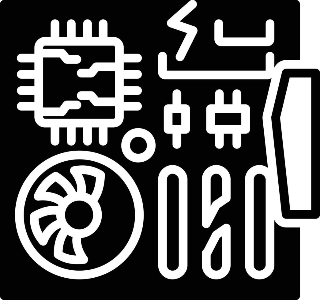 Damage Motherboard Glyph Icon vector