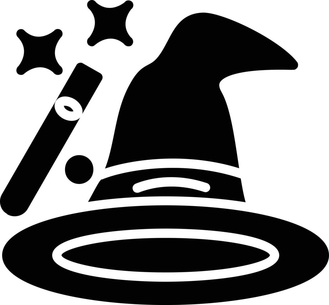 icono de glifo de sombrero de mago vector