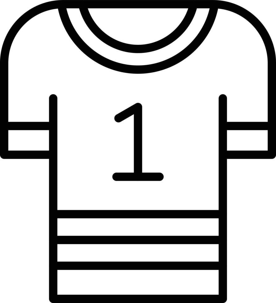 icono de línea de uniforme de fútbol vector
