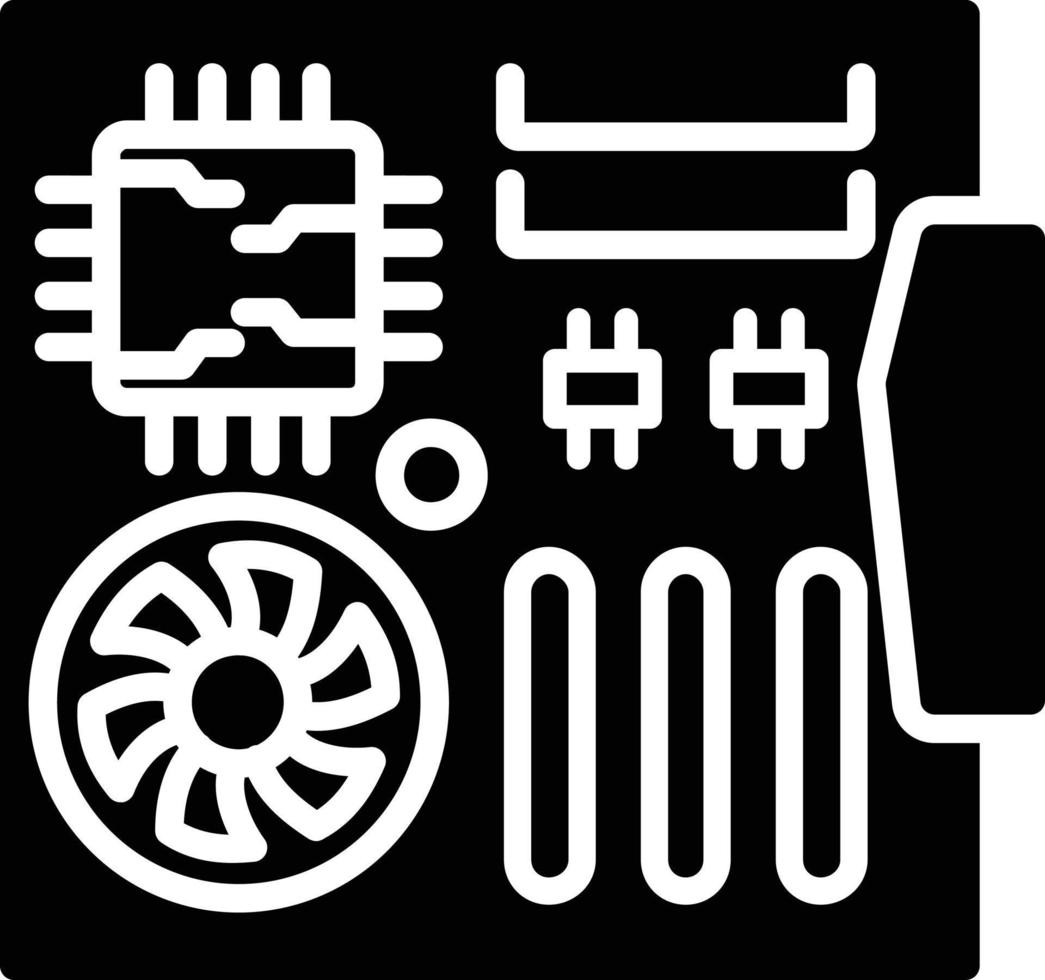 Gaming Motherboard Glyph Icon vector