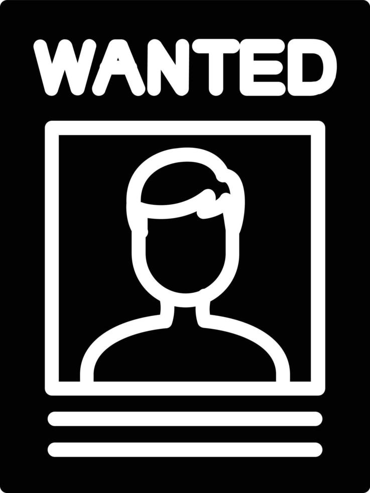 Wanted Glyph Icon vector