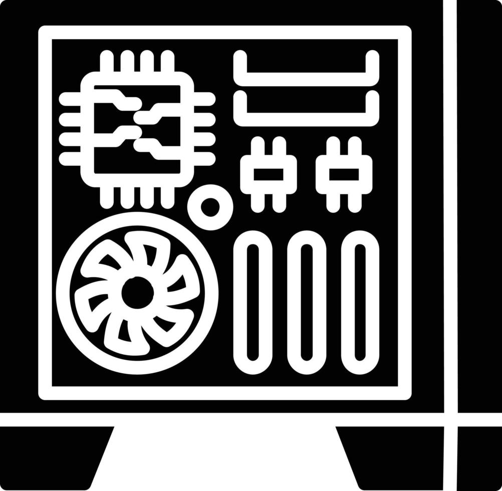 Gaming PC Glyph Icon vector