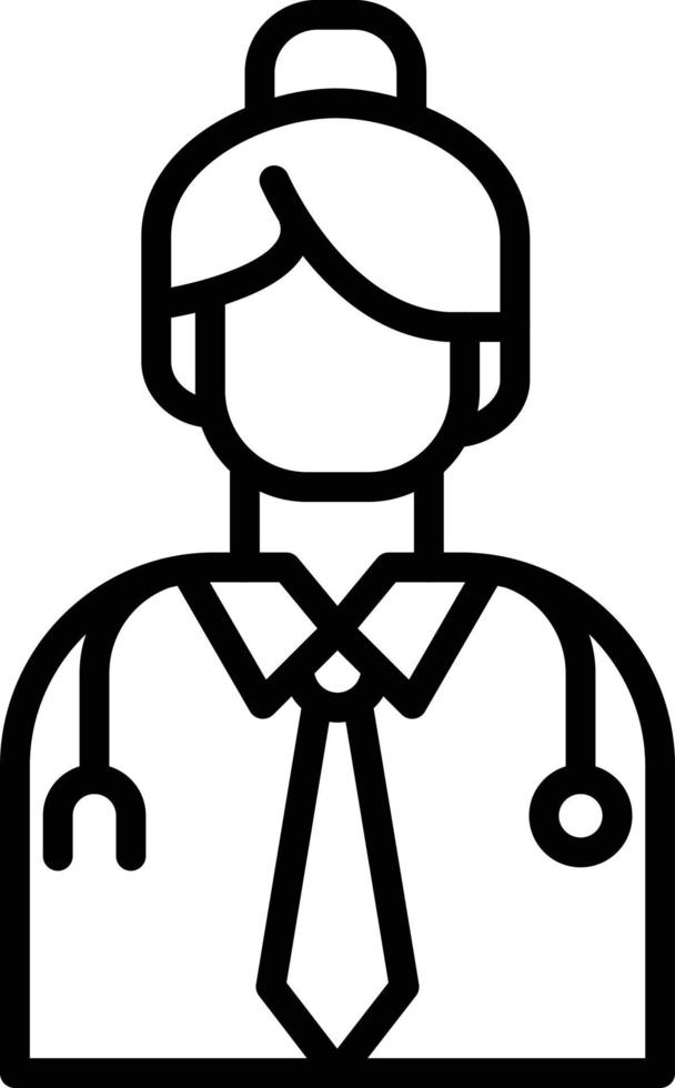 female Doctor Line Icon vector