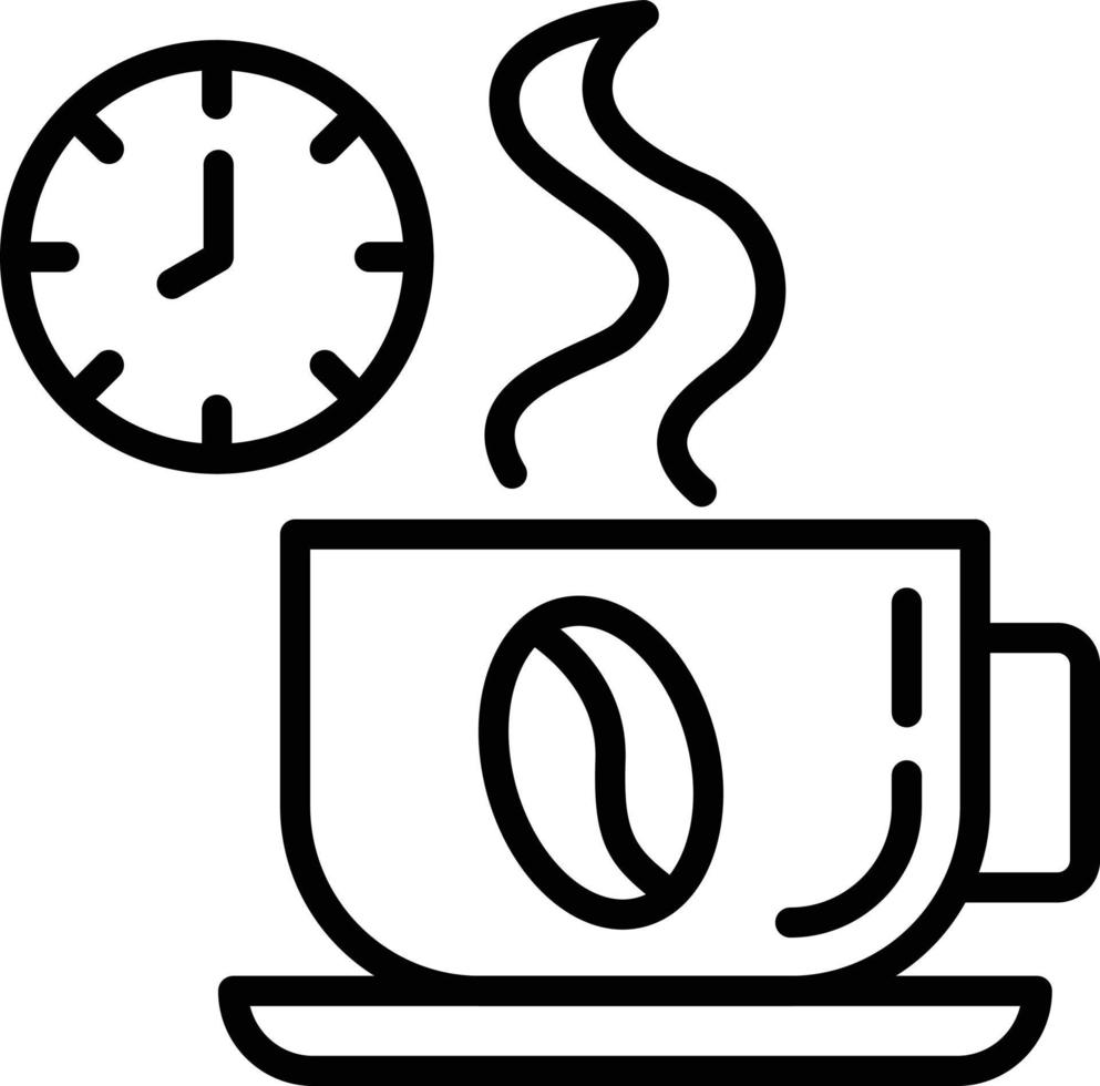 Coffee Time Line Icon vector