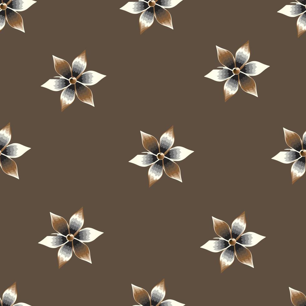 abstract floral seamless pattern with brown and white color on pastel background. Floral background. flowers wallpaper. tropical background. nature wallpaper. autumn design. spring themed. Summer vector