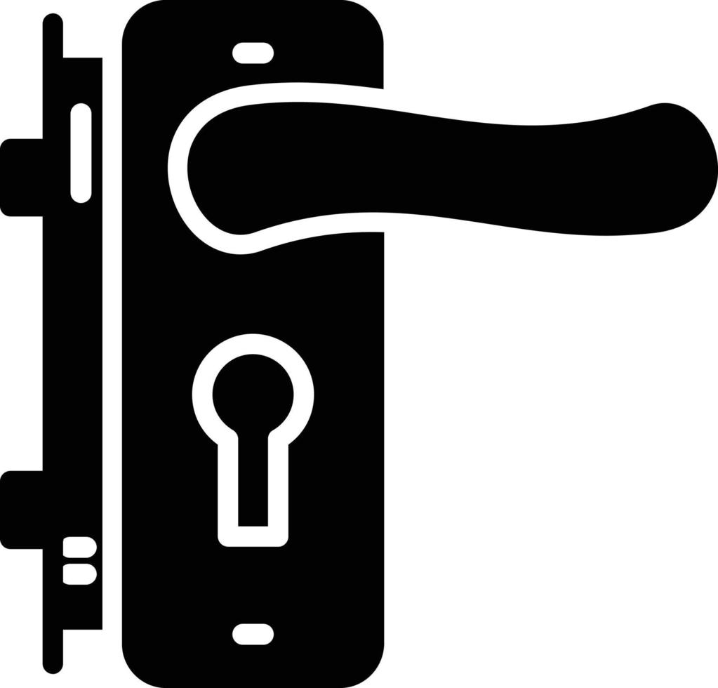 Door Handle and Lock Glyph Icon vector