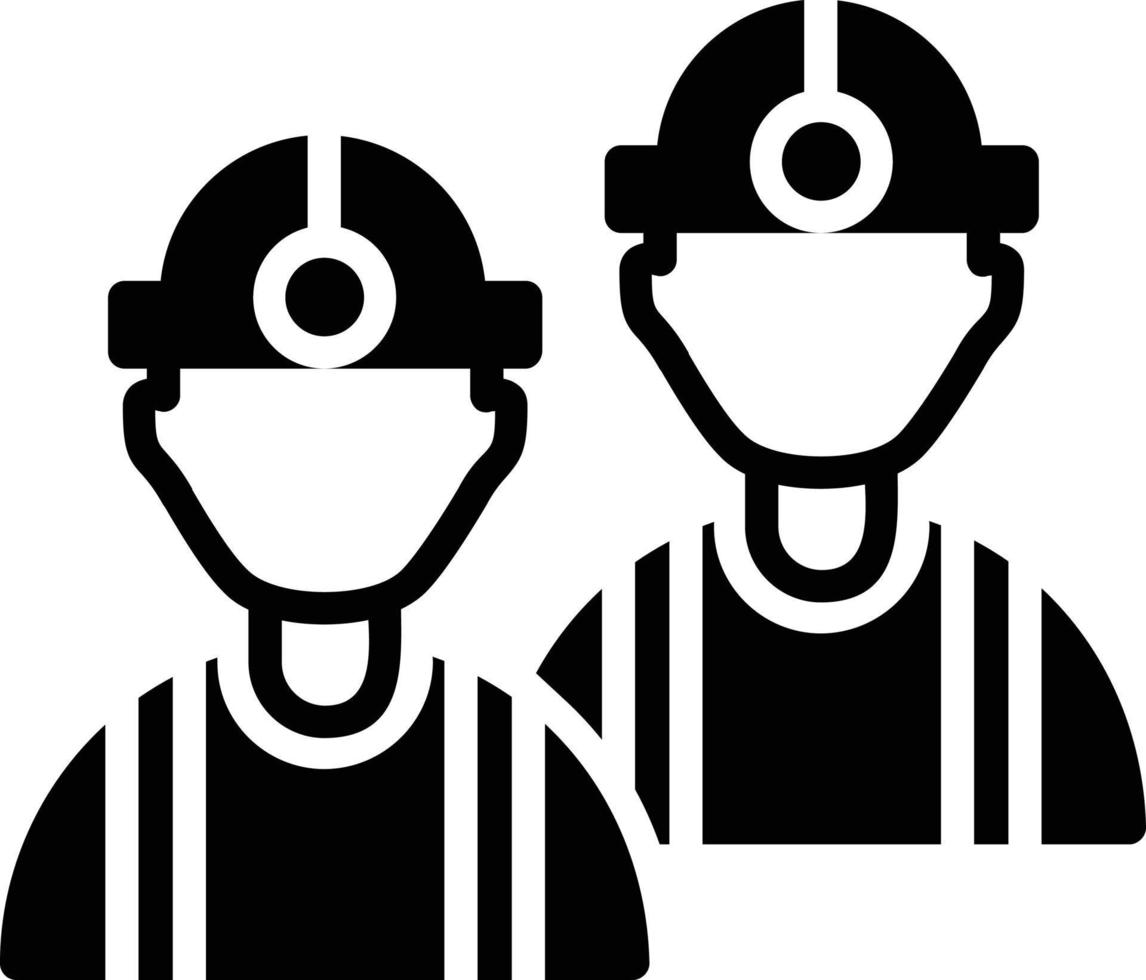 icono de glifo de trabajadores vector