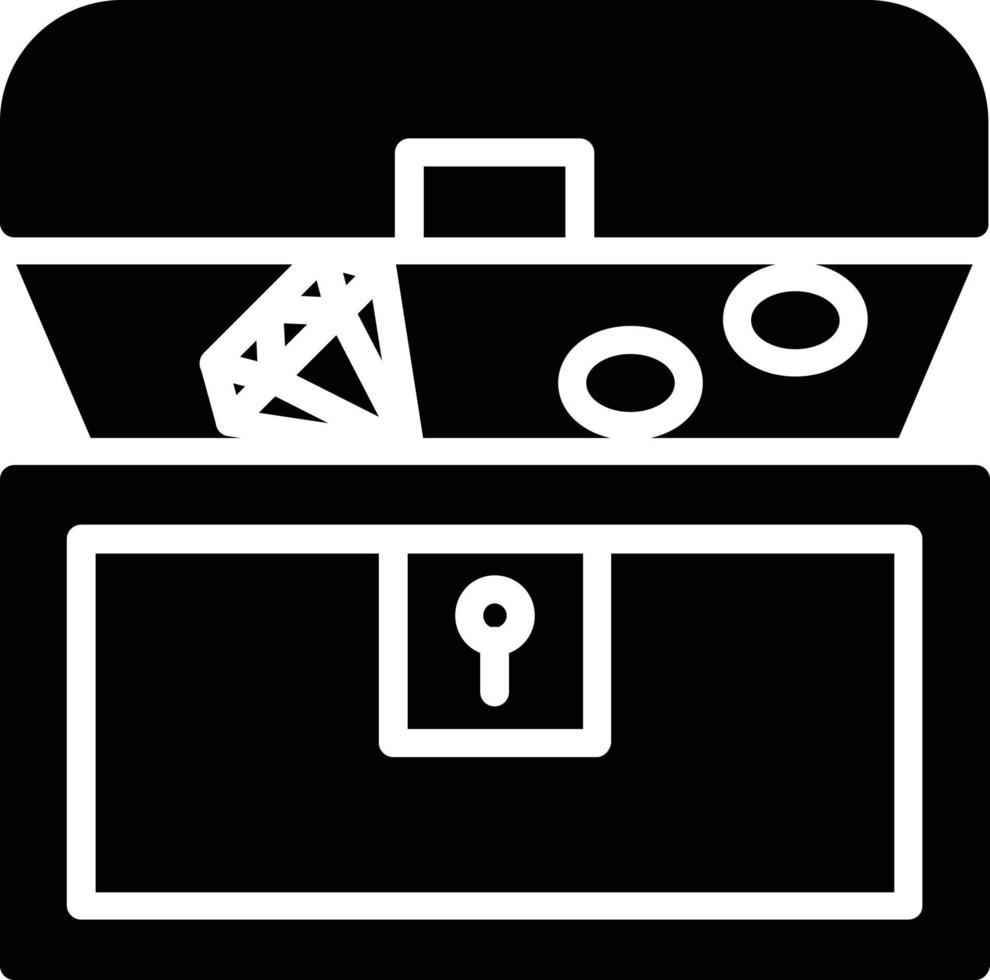 Treasure Chest Glyph Icon vector