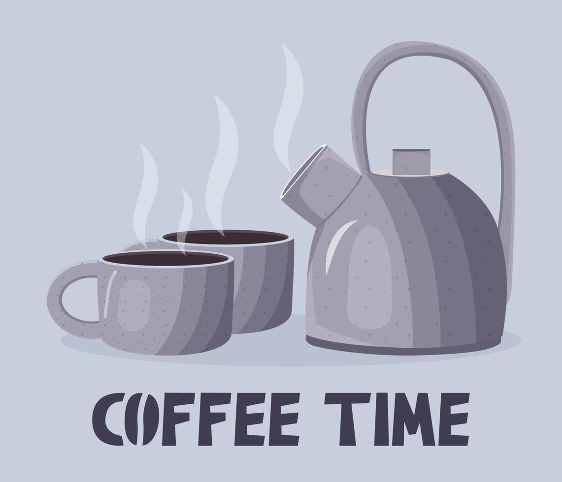 taza de café recién hecho con humo. ilustración vectorial vector