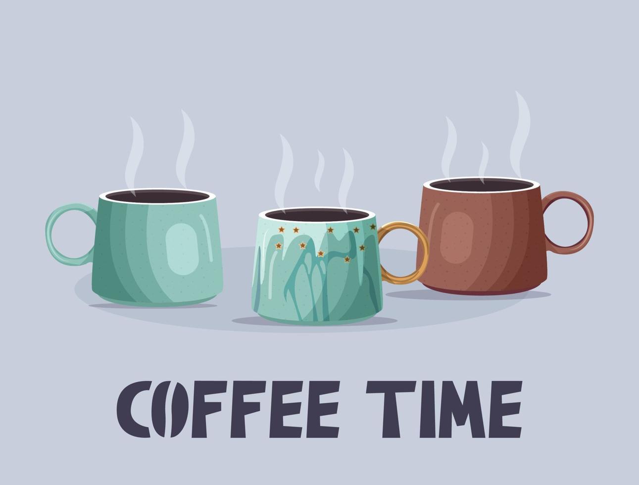 taza de café recién hecho con humo. ilustración vectorial vector