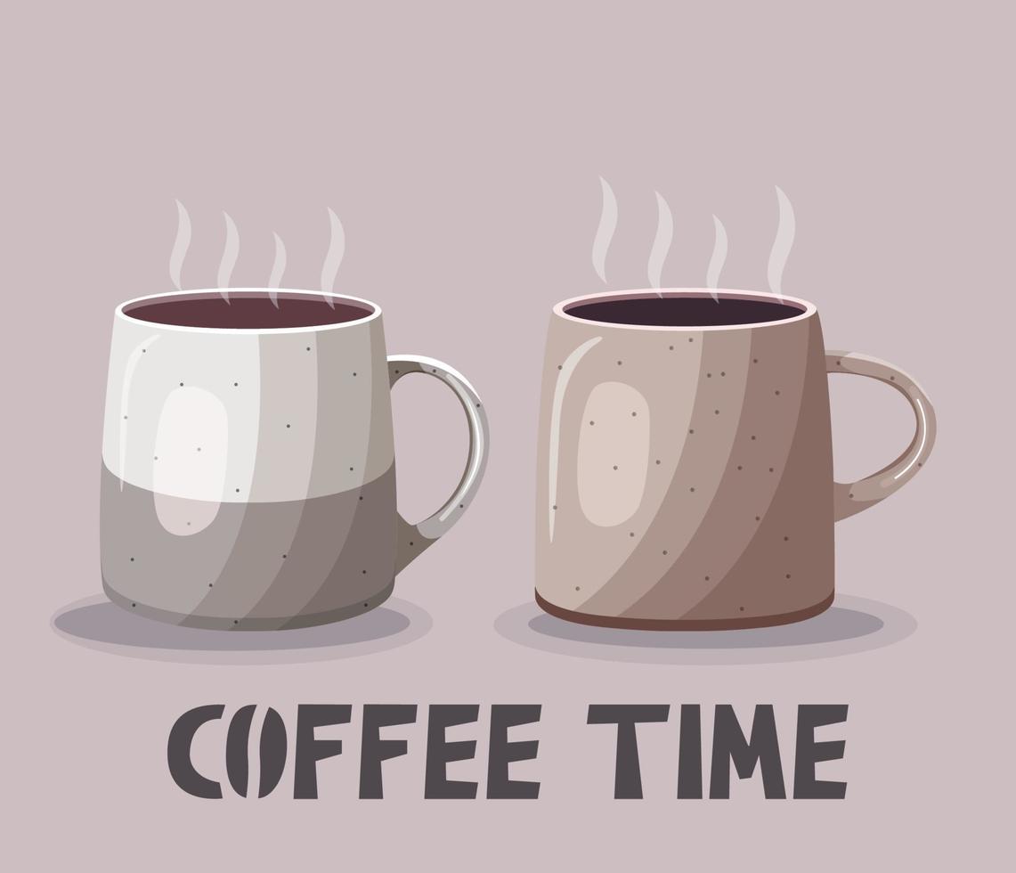 Cup of Fresh Coffee with smoke . Vector Illustration