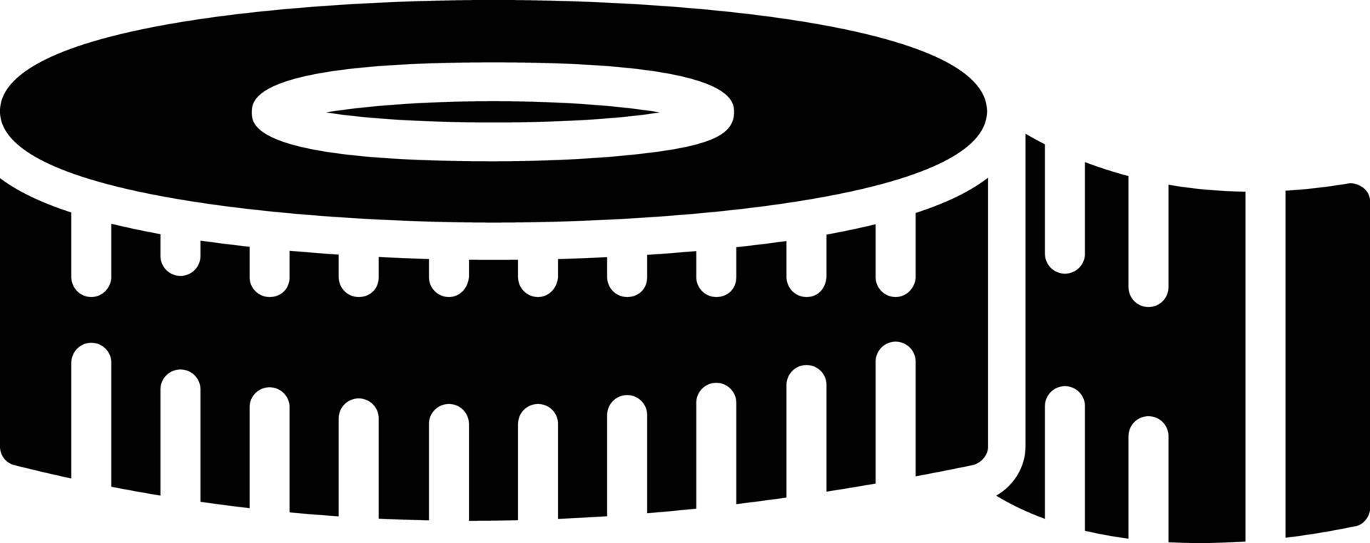 Measuring Tape Glyph Icon vector