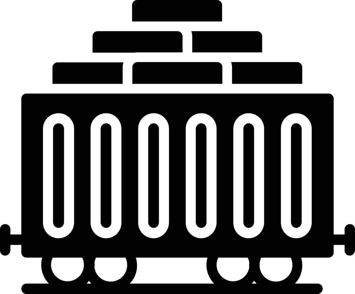 icono de glifo de tren de carga vector