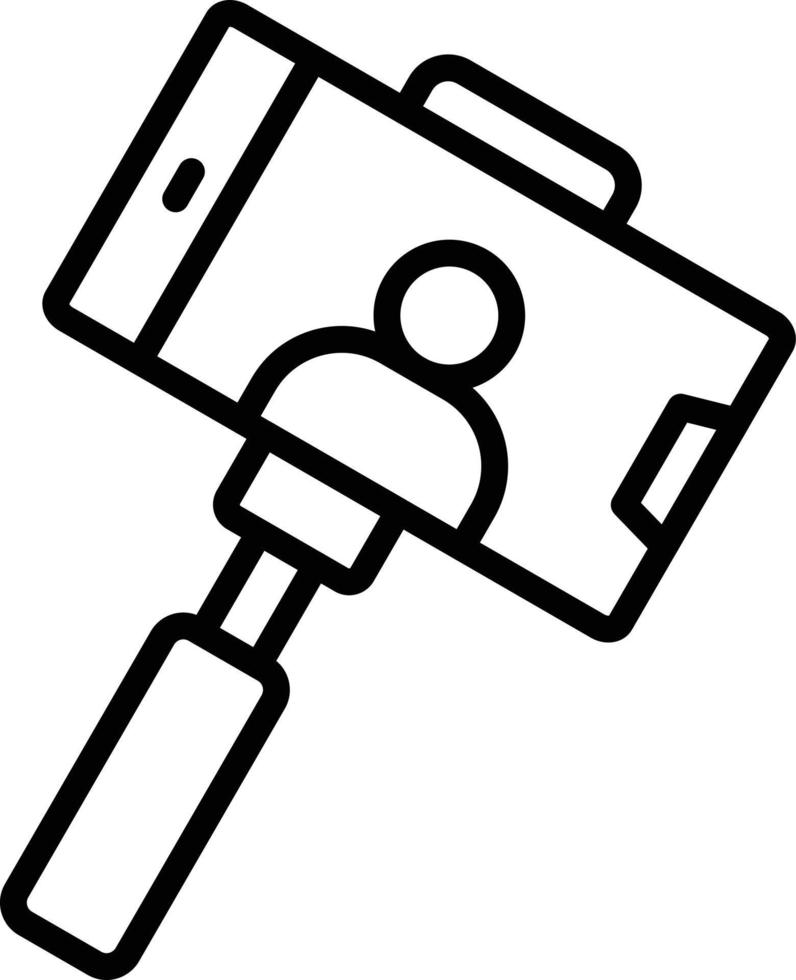 icono de línea de palo selfie vector