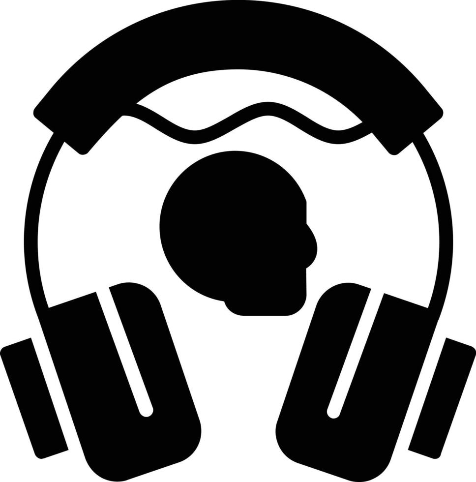 icono de glifo de auriculares vector