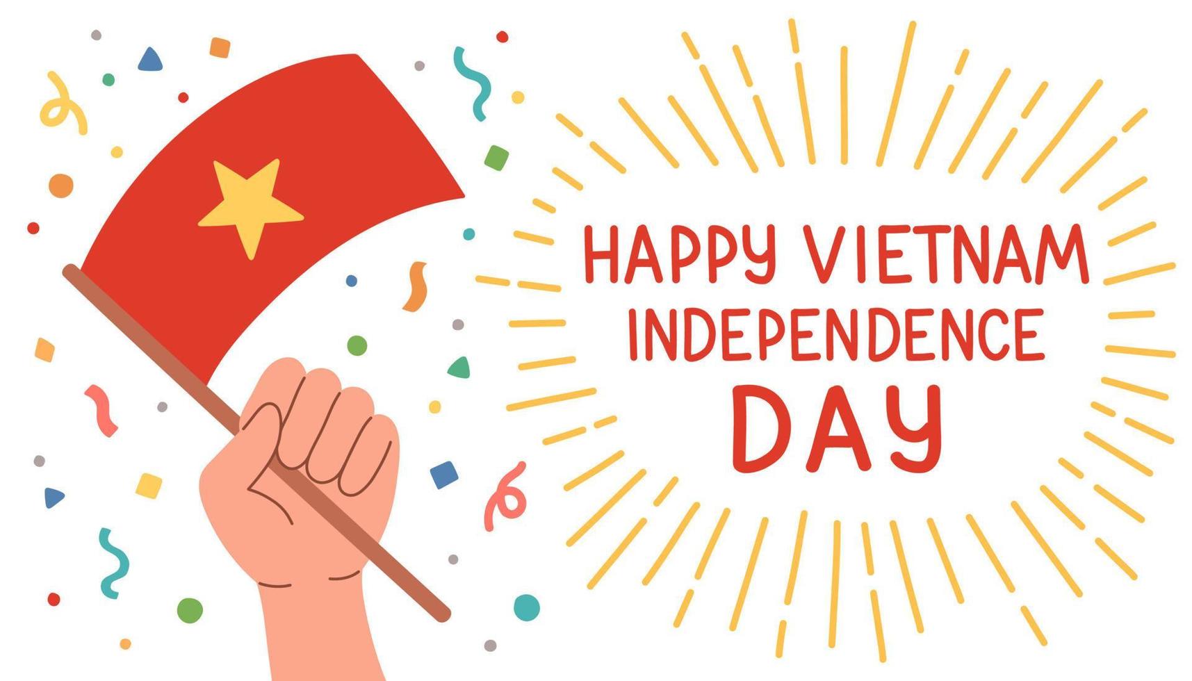 día de la independencia de vietnam ilustración vectorial 2 de septiembre. plantilla para el diseño del cartel del día de la independencia vector