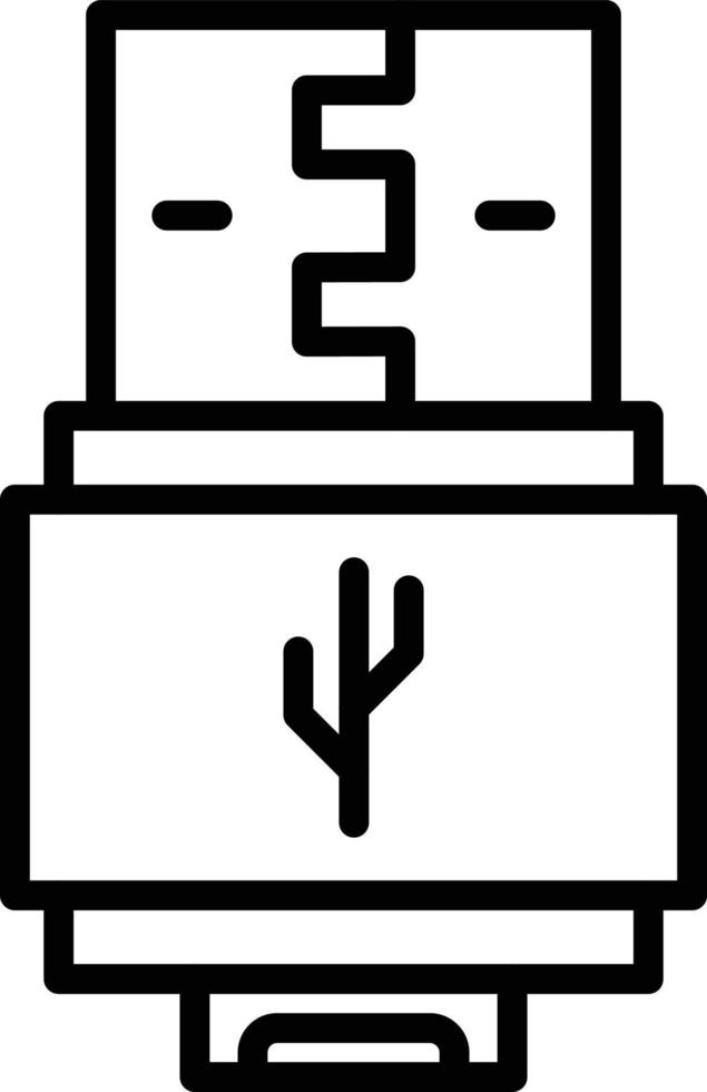 Usb Flash Drive Line Icon vector