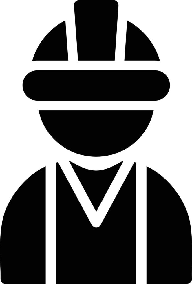 icono de glifo de trabajador de construcción vector