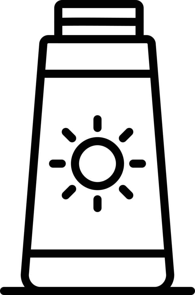 icono de línea de protección solar vector
