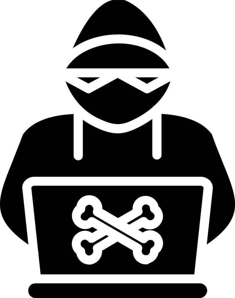 icono de glifo de hacker vector