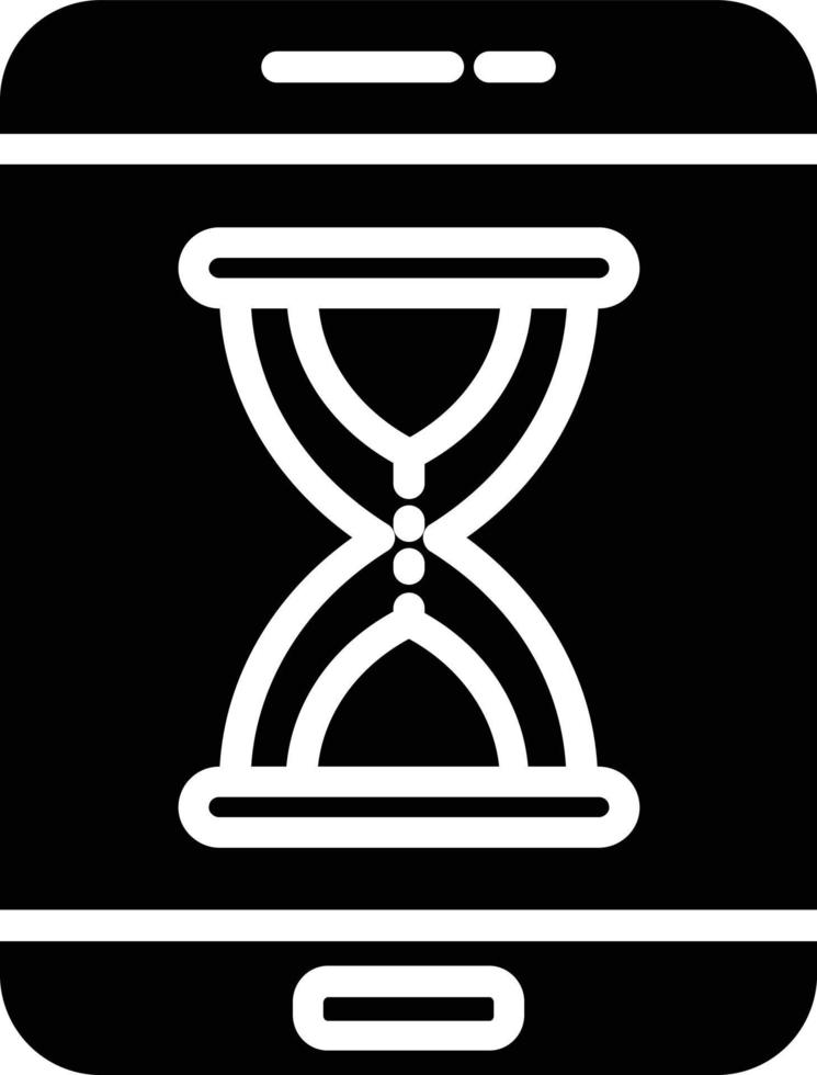 icono de glifo de reloj de arena vector